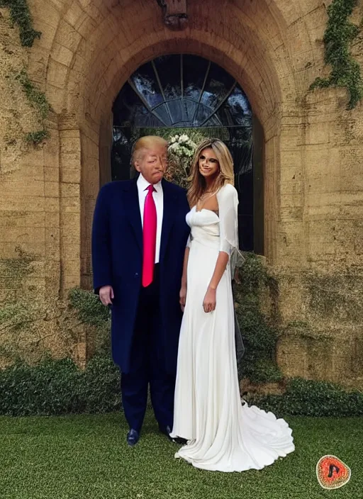 Image similar to donald trump instagram couple's wedding photo shoot