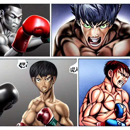 Prompt: demon boxing hero , short hair,worn pants,boxing glove made by Yusuke Murata,Tomohiro Shimoguchi, ArtStation, manga style,centered,highly detailed face,CGSociety