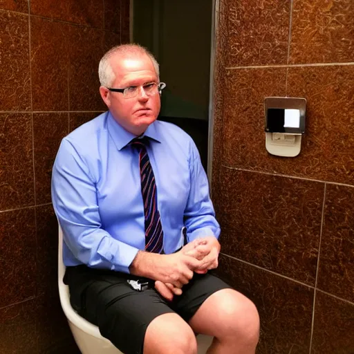 Image similar to scott morrison on the toilet