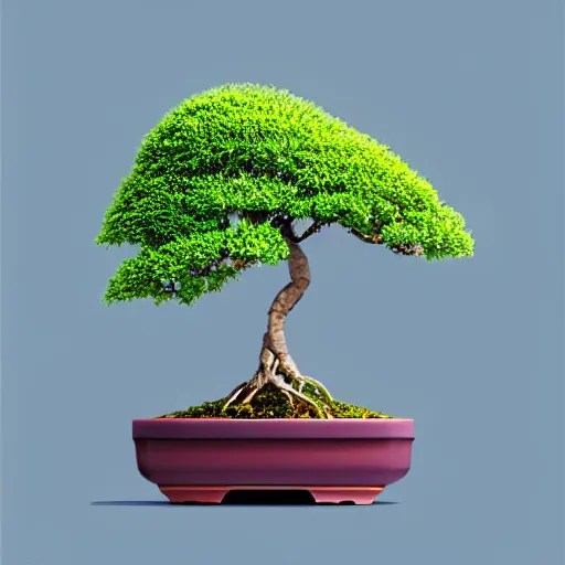 Prompt: bonsai apple! tree but minimalistic concept art by frank stella gilleard james whalen tom, colorful, soft light, trending on artstation, minimalism