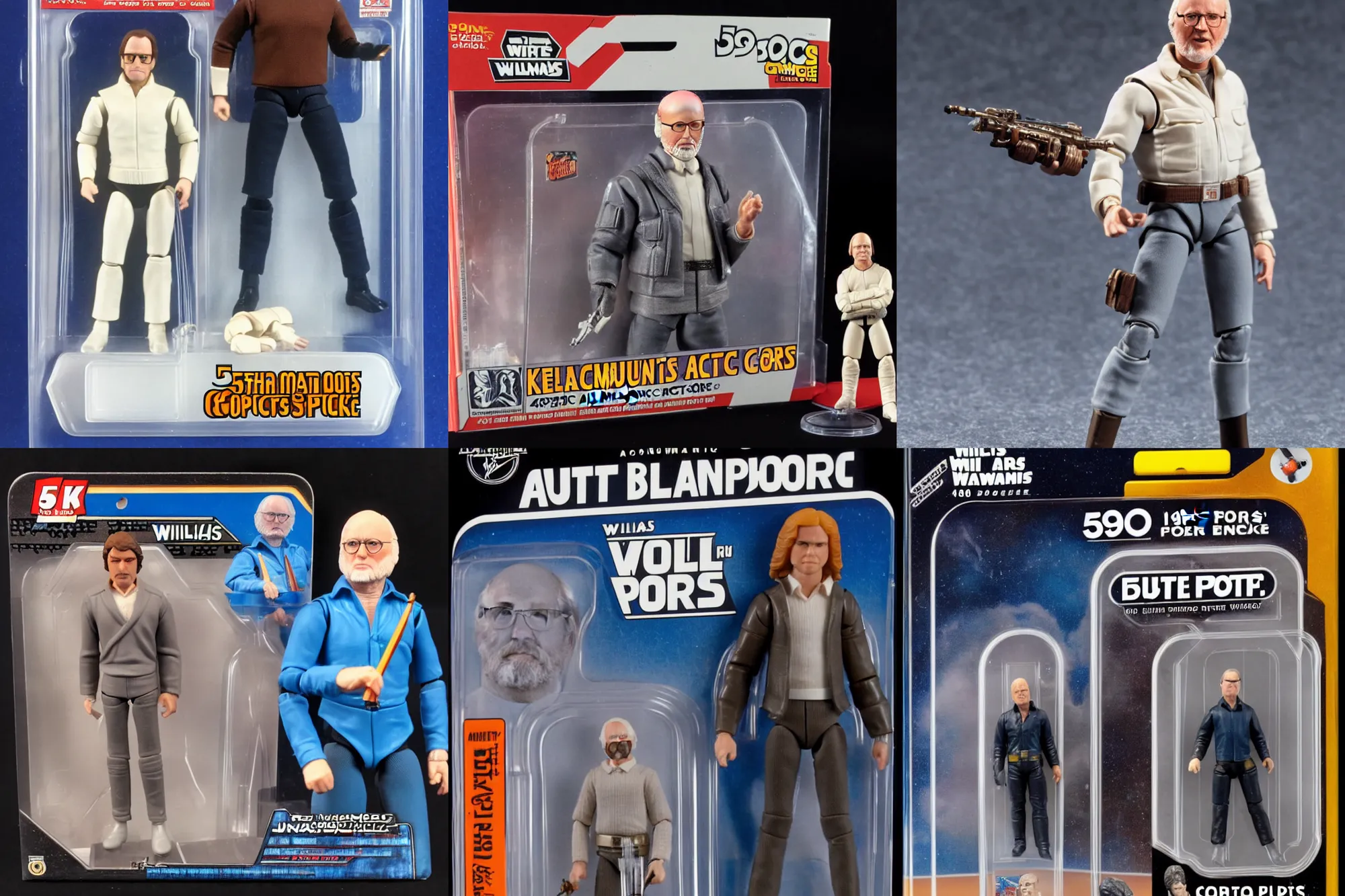 Prompt: composer John Williams as a 1980's Kenner style action figure, 5 points of articulation, full body, 4k, highly detailed
