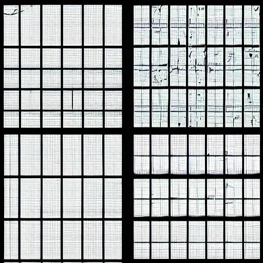 Image similar to cyberpunk physics, grid of square panels, comic style