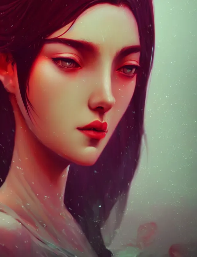 Prompt: blurred background. close-up portrait of a goddess in crown, by Ruby Kurosawaand Afarin Sajedi and Alena Aenami. octane render. superrealism