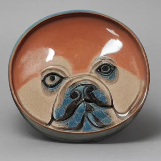 Prompt: a dog, Tang Tri-Color Glazed Ceramics.