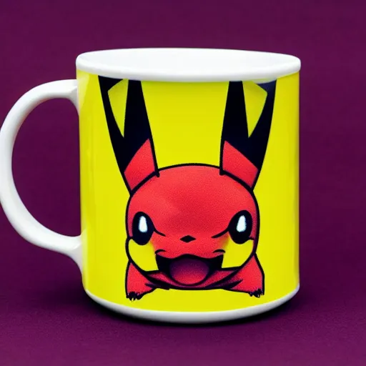 Image similar to pikachu-print mug, advertising photography