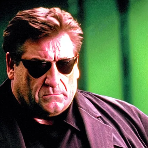 Image similar to john goodman as neo in the matrix