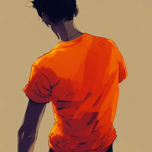 Image similar to man in orange t - shirt hugging from behind girl, vivid colors, character sheet, fine details, concept design, contrast, kim jung gi, greg rutkowski, trending on artstation, 8 k, full body, turnaround, front view, back view, ultra wide angle