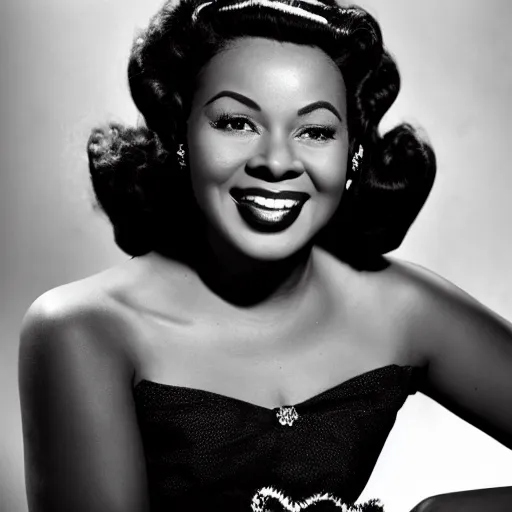 Image similar to photo of a beautiful 1 9 5 0 s black actress