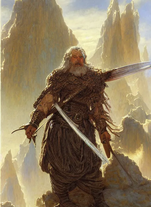 Image similar to a hyperrealistic and detailed paintbrush portrait of a male fantasy character, art by donato giancola and bayard wu and gustav moreau and wayne barlowe, rpg portrait, lotr