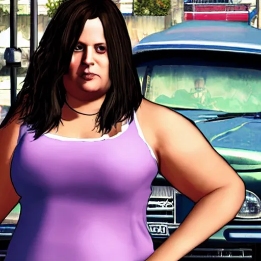 Prompt: vicky pollard from Little Britain on the Cover from gta v