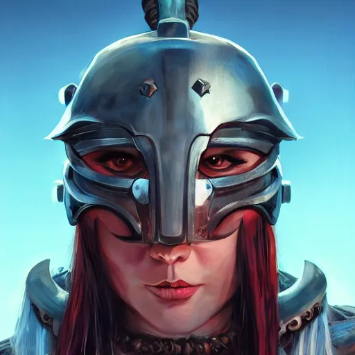 Image similar to cyberpunk viking helmet mask warrior goddess robot ninja fantasy, art gta 5 cover, official fanart behance hd artstation by jesper ejsing, by rhads, makoto shinkai and lois van baarle, ilya kuvshinov, ossdraws