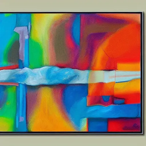 Prompt: award-winning large colorful abstract art painting