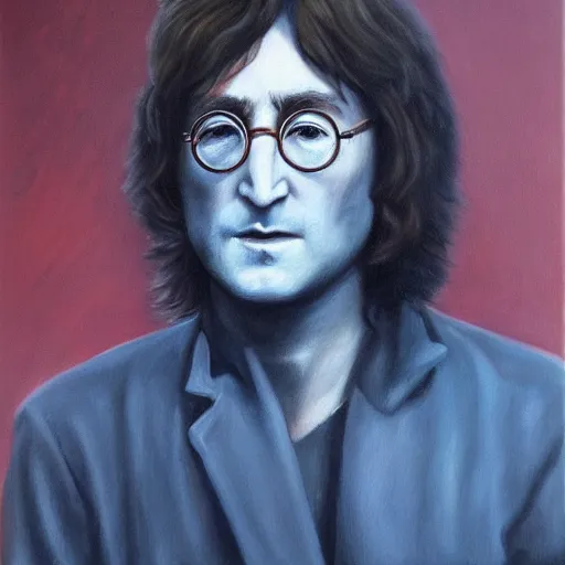 Image similar to A portrait of John Lennon, oil painting, majestic, detailed, high resolution