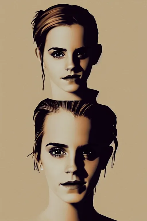 Prompt: portrait of emma watson in wpap style