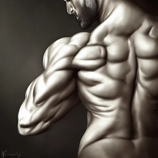 Image similar to epic muscular portrait of gigachad unicorn, 8k, trending on Artstation