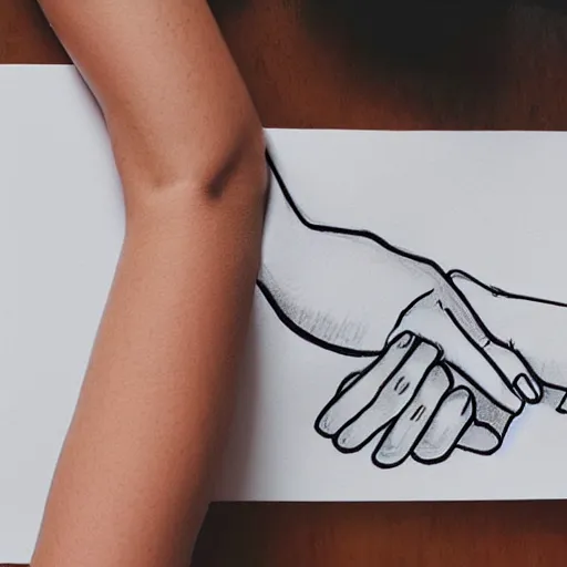 Prompt: love hold hand drawing ; anatomically correct hands, perfect accurate coherence