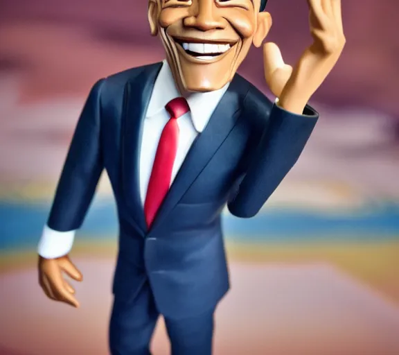 Image similar to Barack Obama as a cartoon character in a Disney animated film; masterpiece; f/1.4; 90mm