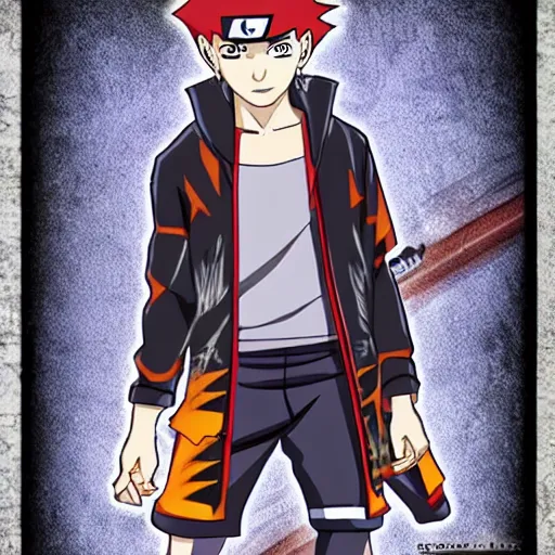 Image similar to dean winchester as a naruto character