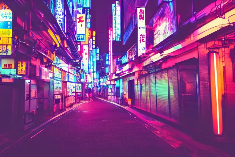 neon tokyo street at night futuristic aesthetic, | Stable Diffusion