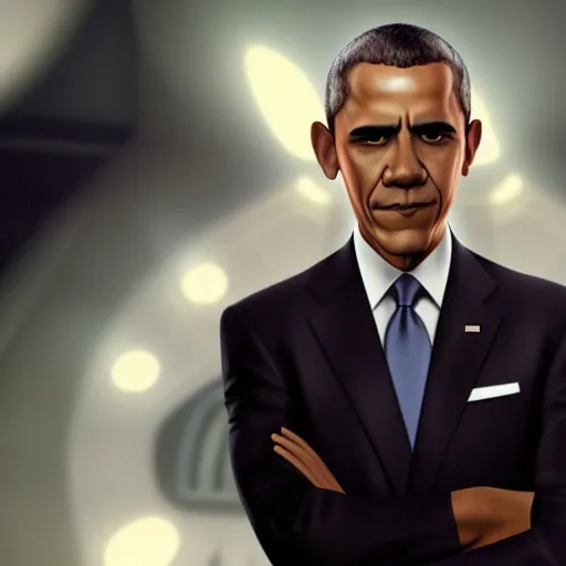 Prompt: Film still of Barack Obama, from Star Wars: The Clone Wars (2008–2020 TV Series)