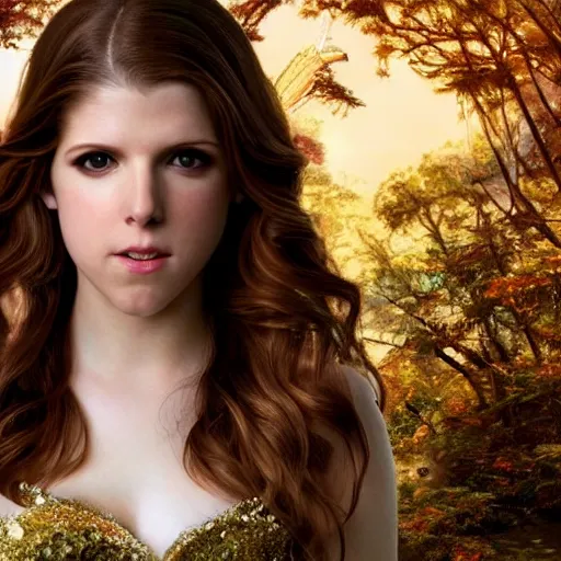 Image similar to anna kendrick as a beautiful fairy, 8 k resolution hyperdetailed photo realistic, extremely high quality and life like