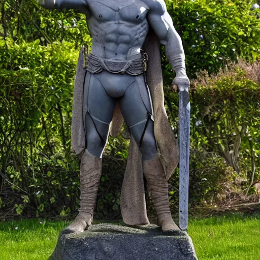 Prompt: Henry cavill roman statue