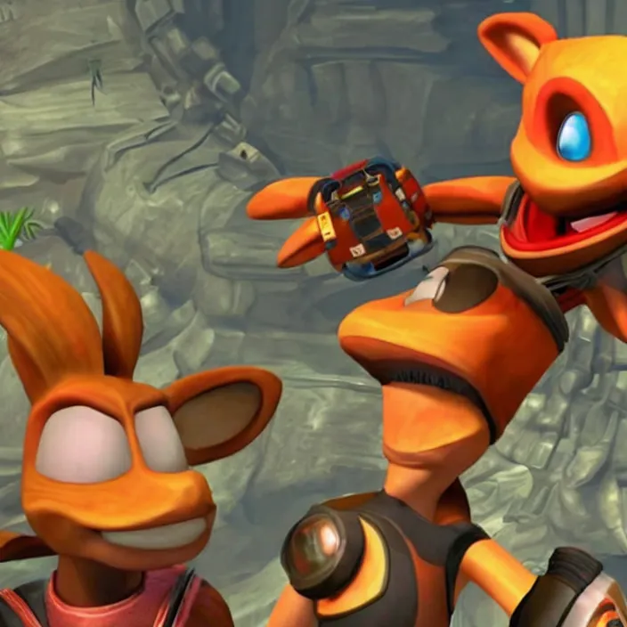 Image similar to elon musk in jak and daxter on the playstation 2