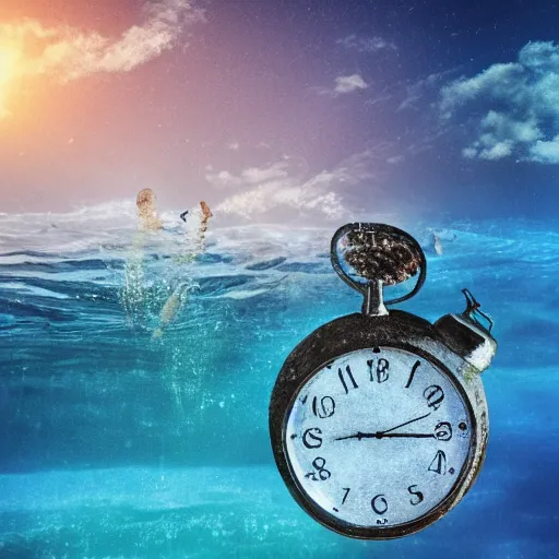 Prompt: drowning in time