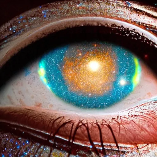 Image similar to galaxy reflection in a eye