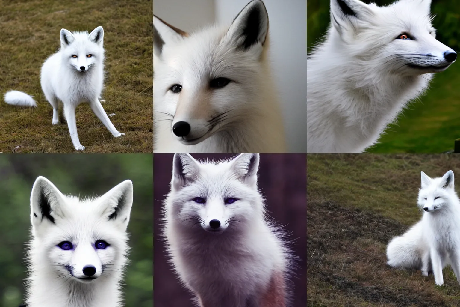 Prompt: white - haired fox
