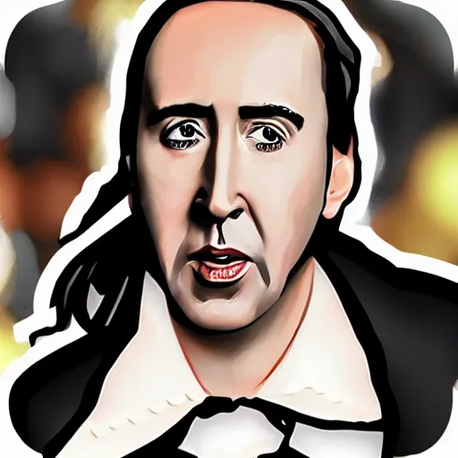 Image similar to nic cage as an emoji, discord style,