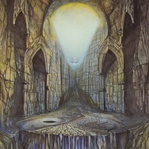 Prompt: hall of the mountain king, Alan Lee