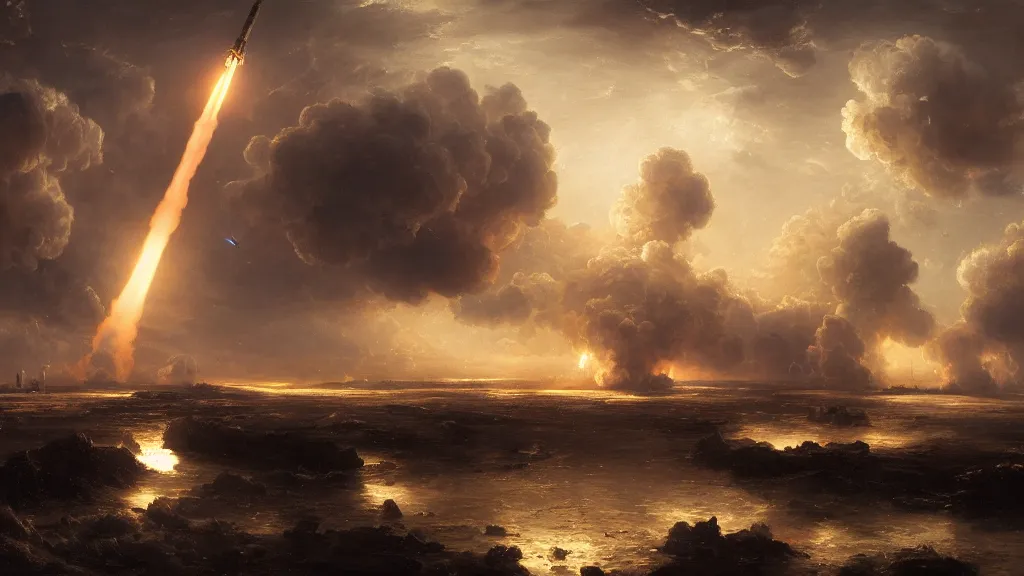 Image similar to orbital launch of von neumann probes. andreas achenbach, artgerm, mikko lagerstedt, zack snyder 3 8 4 0 x 2 1 6 0