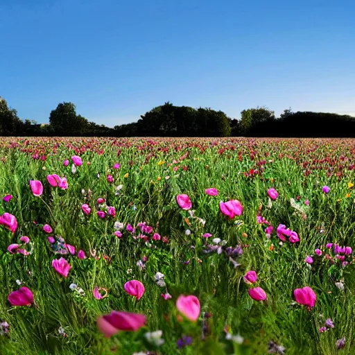 Image similar to a field of realistic cat flowers