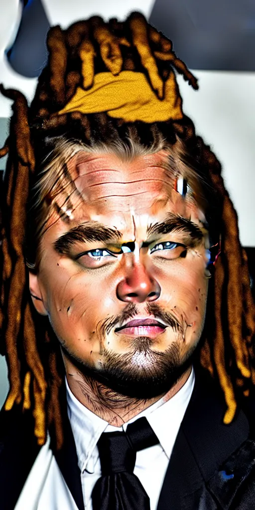 Prompt: rastafarian leonardo dicaprio