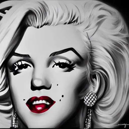 Image similar to portrait of a punk Marilyn Monroe, highly detailed, sharp focus, art station,