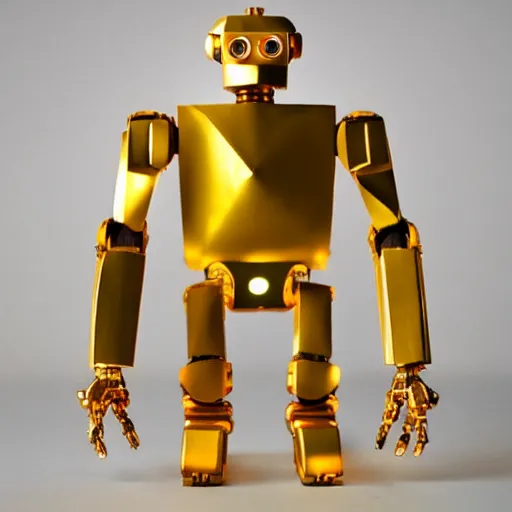 Prompt: robot made in origami hyperdetailed realistic golden hour illumination