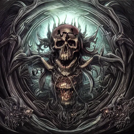 Image similar to hyperdetailed artstation death metal album cover