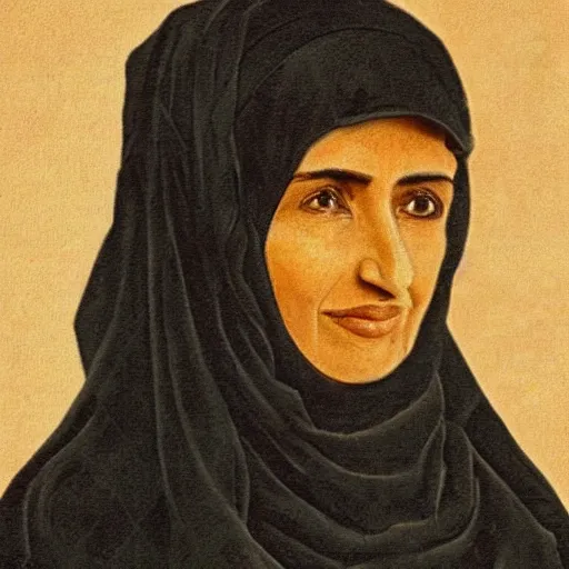 Image similar to anathema magistra arabian bedouin mathematician, in omnious conjecture cult