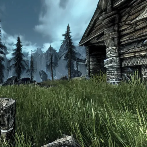 Prompt: Skyrim with better textures better graphics4K quality super realistic