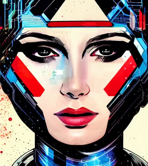 Image similar to portrait of a female android, by DC comics and Sandra Chevrier