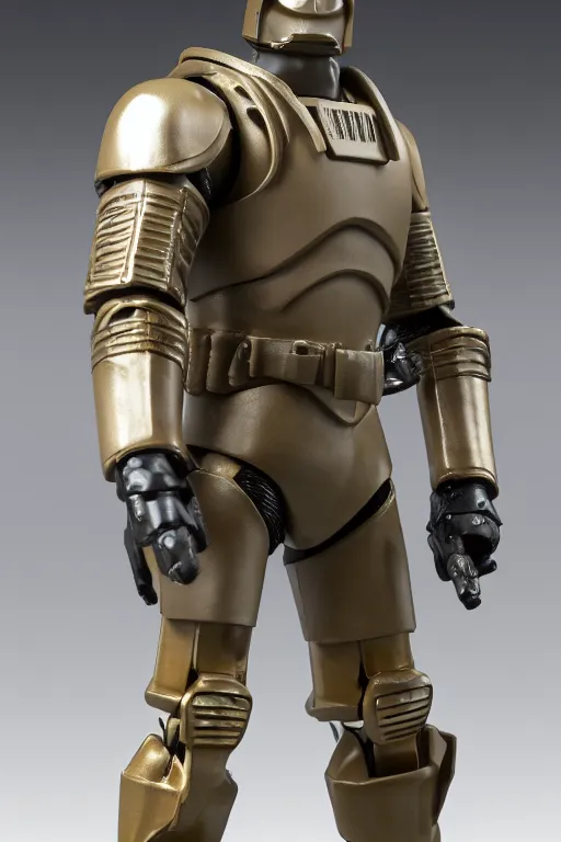 Image similar to 8 k high definition, 1 9 8 0 hasbro style gi joe action figure in power armor, full body, highly detailed, medieval knight, tactical gear, mecha, photorealistic
