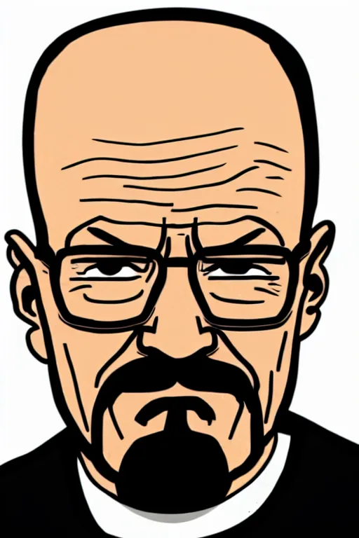 Prompt: walter white, in the style of dan parent, as drawn by dan parent for archie comics,