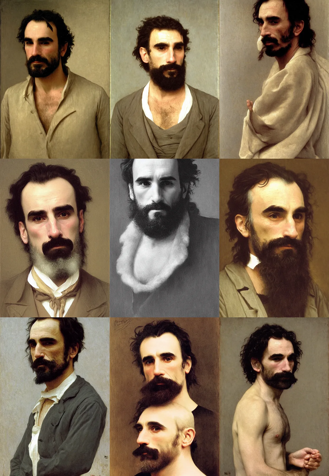 Prompt: portrait of daniel day - lewis by william bouguereau