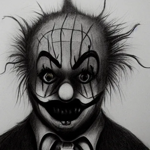 scary clown pencil drawings