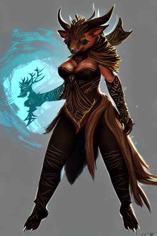 Prompt: Charr female of Guild Wars 2, concept art, close-up, digital art, elegant