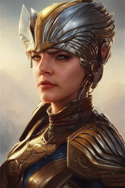 Image similar to amazon valkyrie athena, d & d, fantasy, portrait, highly detailed, headshot, digital painting, trending on artstation, concept art, sharp focus, illustration, art by artgerm and greg rutkowski and magali villeneuve