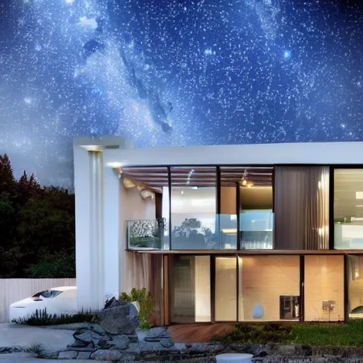 Image similar to This new and unique house is inspired by the galaxy. photo.