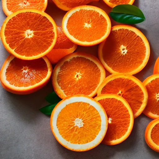 Image similar to a plate of sliced oranges, orange slices, 4 k photography