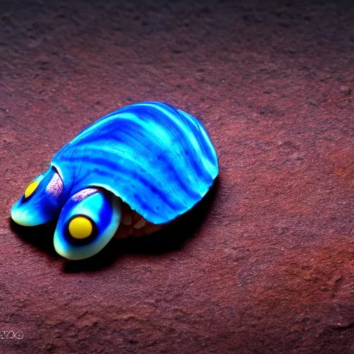 Prompt: photograph of a tropical blue striped realistic parasect animal, ultra detailed, 8 k, cinematic lighting, symmetrical, natural background, trending on artstation, pokemon, pixar